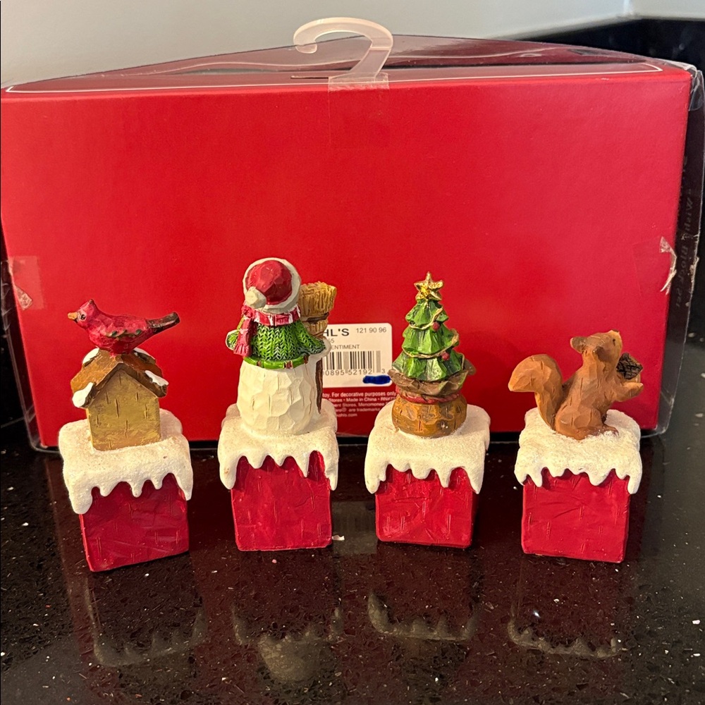 Christmas WISH Snowman Tree Character Blocks Shelf Sitters Farmhouse Country - Picture 2 of 14